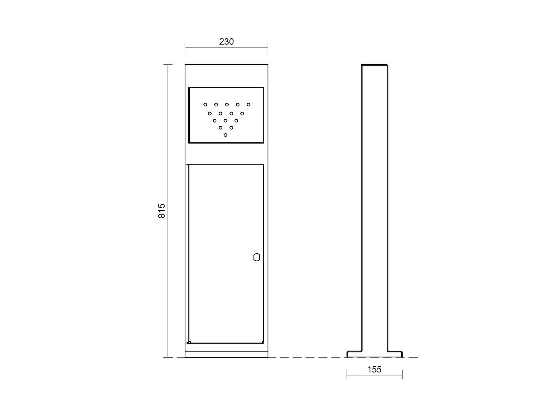 Стальная пепельница для общественных мест Studio Città TOWER ARCH-00021837 - Вид №1