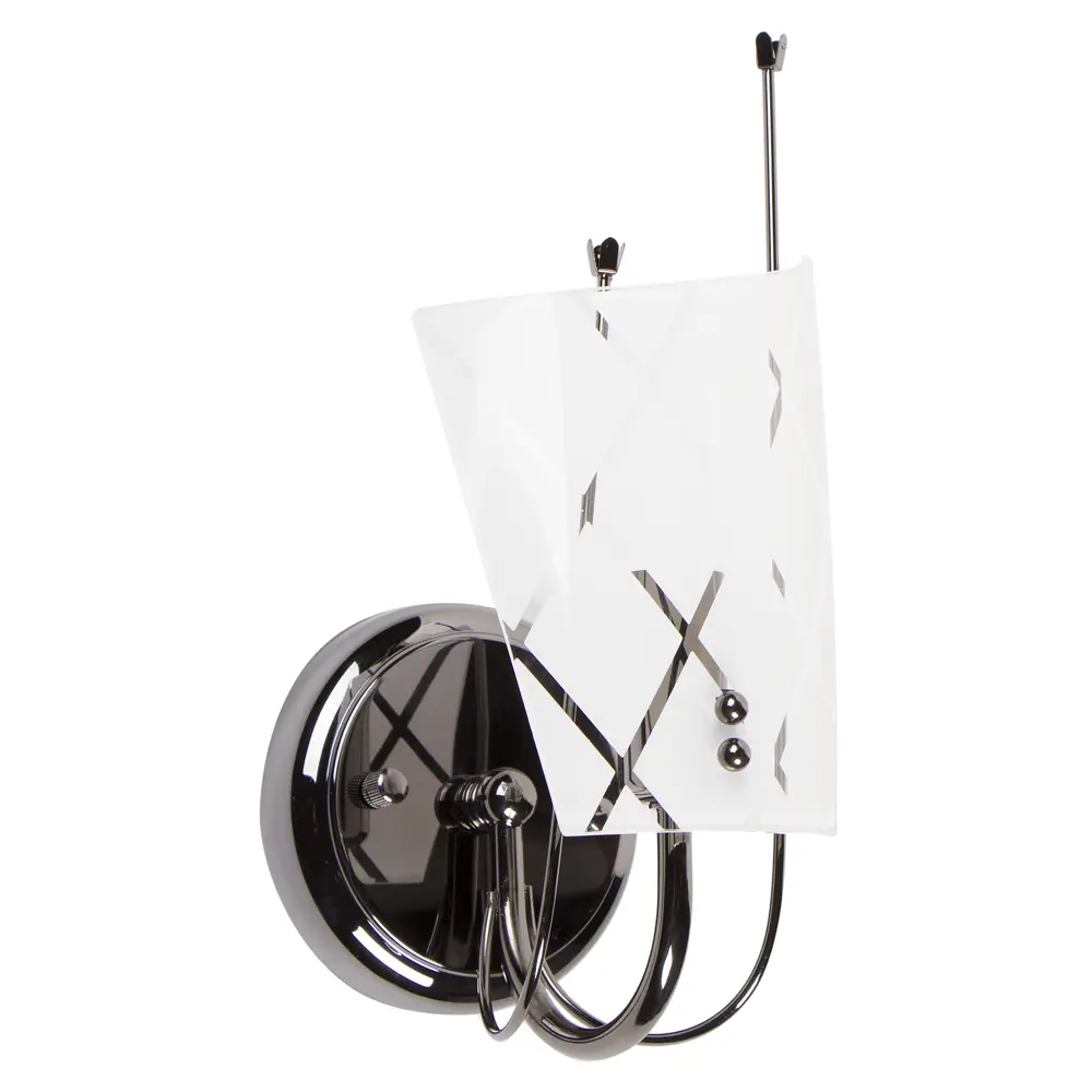 Бра Руна 1xE14x60 Вт, металл/стекло, цвет чёрный/хром Santreyd STLM-2085869