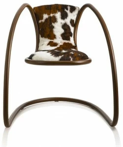 Luxy Консольный стул, обитый коровьей кожей Timeless