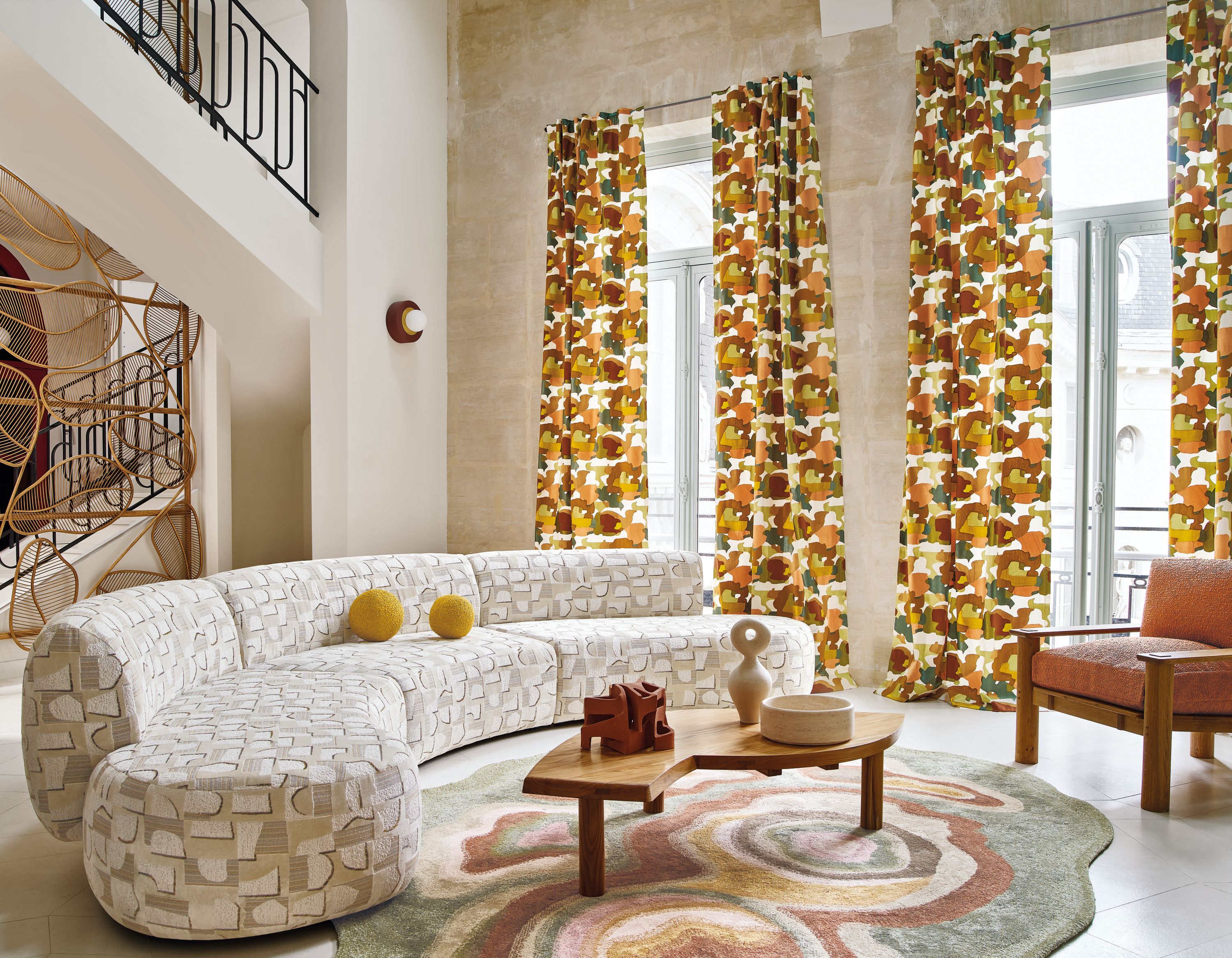 Многоцветная хлопковая вышитая ткань Casamance Parade ARCH-00090781 - Вид №5