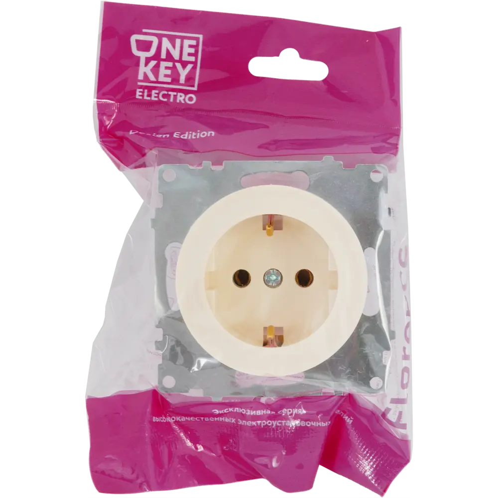 82126982 Розетка встраиваемая Onekey Florence с заземлением, цвет бежевый STLM-0019867 ONEKEYELECTRO - Вид №6