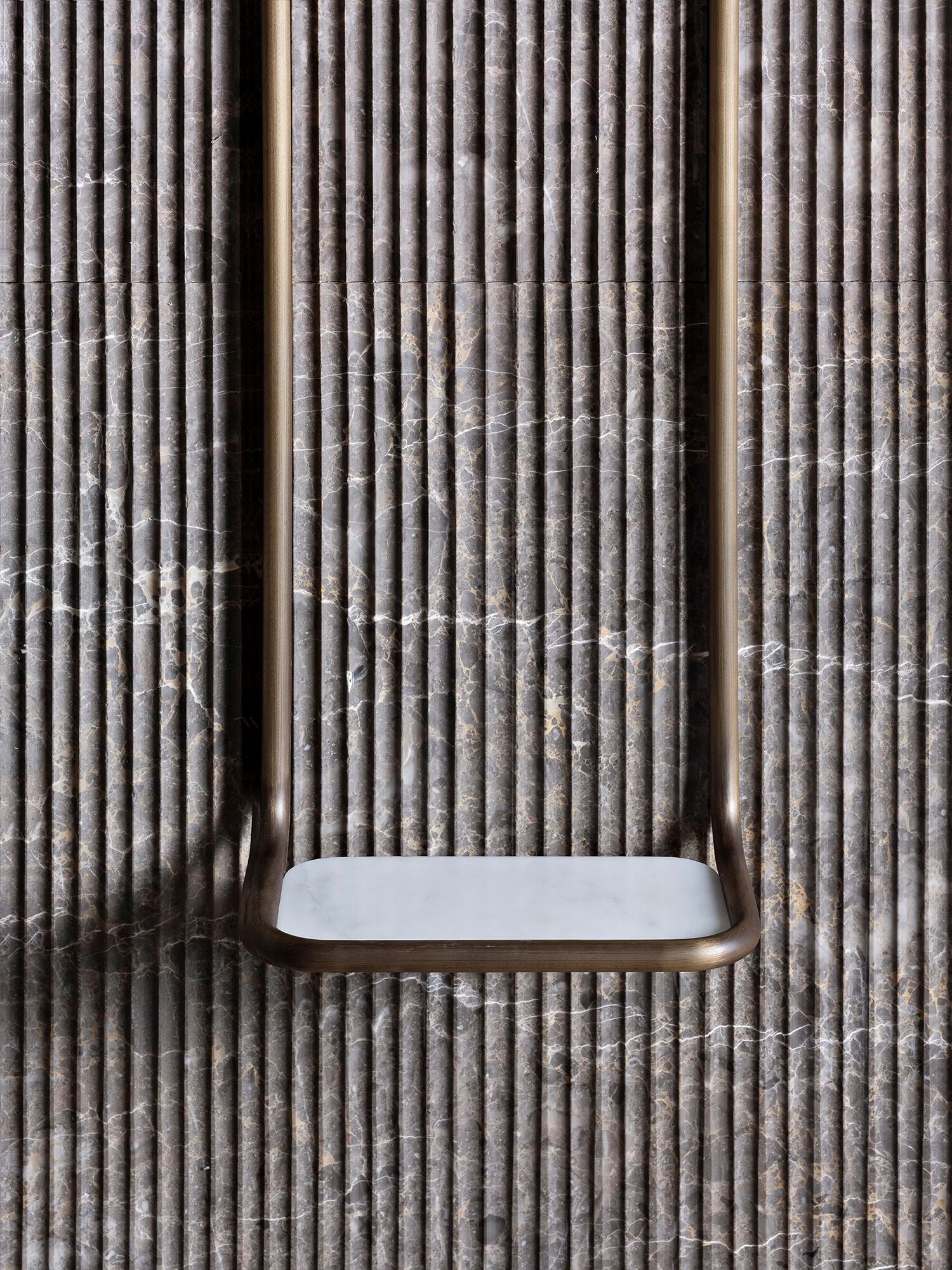 Мраморная и латунная полка для ванной комнаты LUCE DI CARRARA Оскар ARCH-00107302 - Вид №5