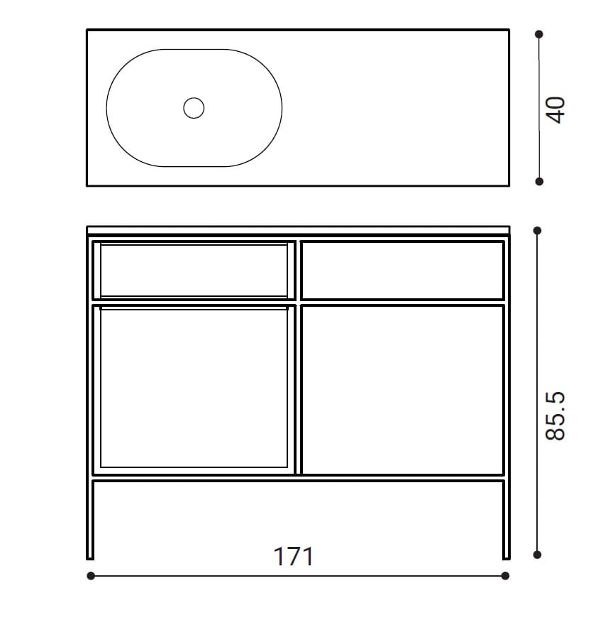 Напольный умывальник с дверцами Ex.T рамка ARCH-00074928 - Вид №6