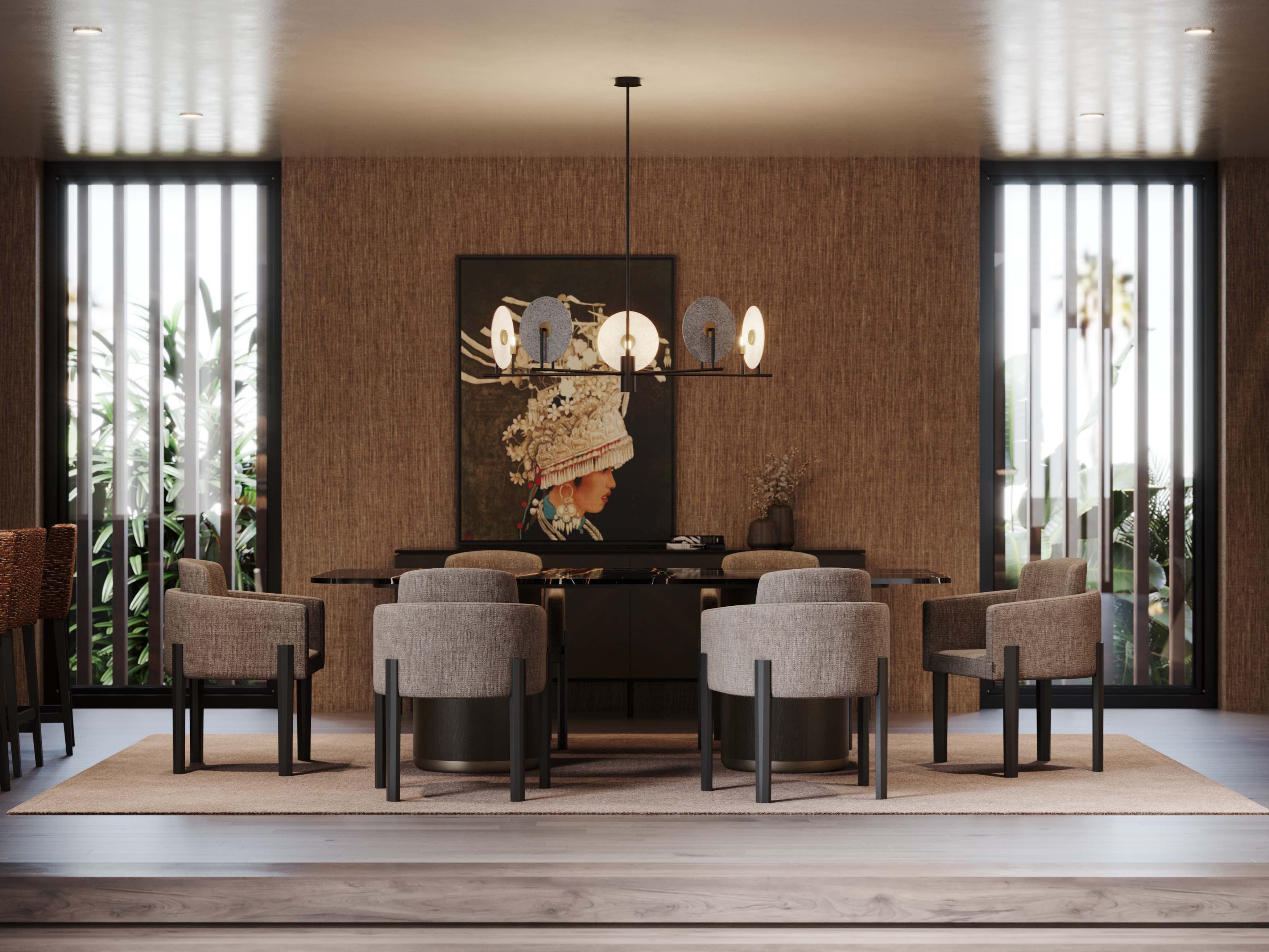 Прямоугольный обеденный стол из латуни и дерева Stylish Club His &amp ARCH-00014525 - Вид №2