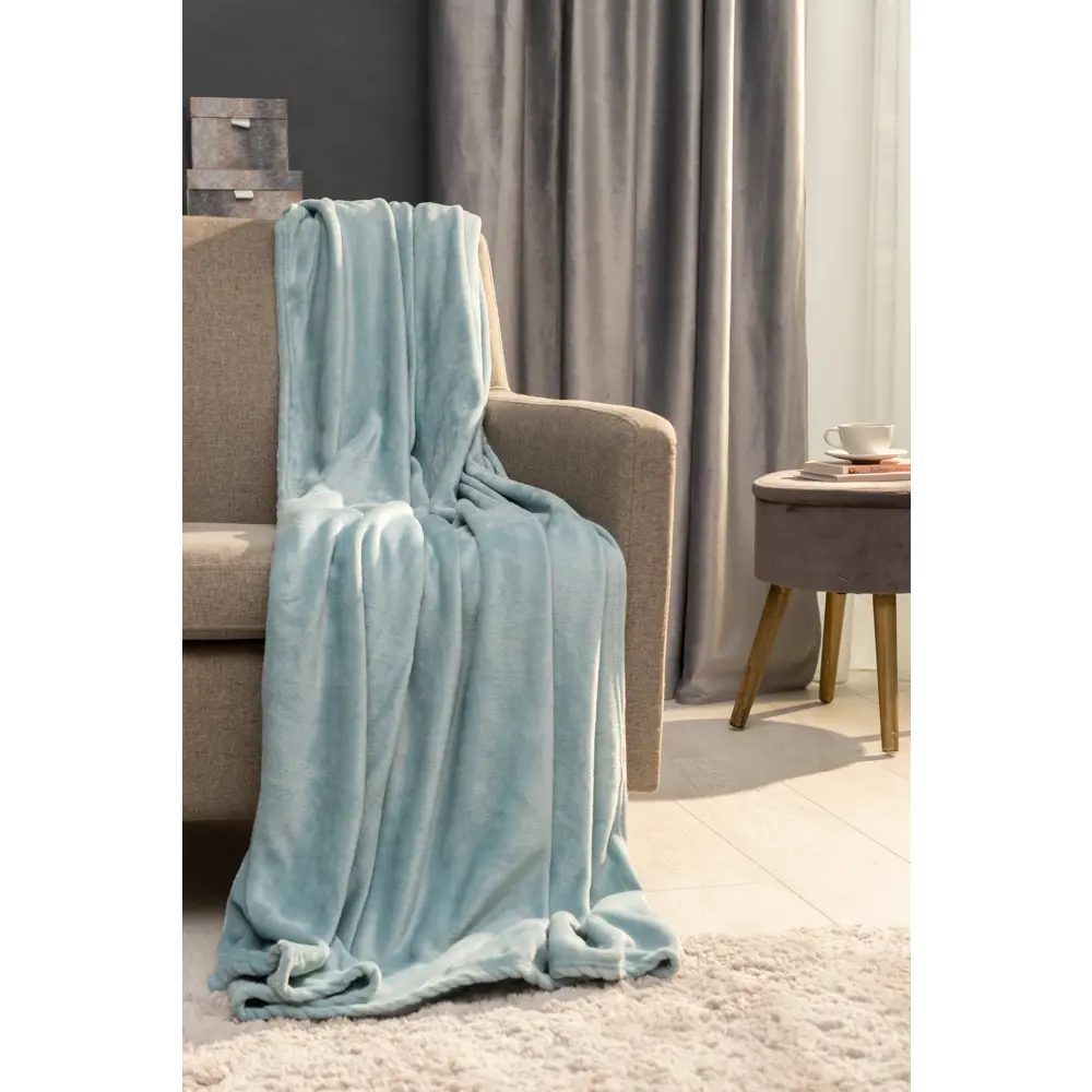 Плед First Aqua5 140х200 см велсофт цвет аквамарин СТОЛИЦА ТЕКСТИЛЯ STLM-2178847 - Вид №3