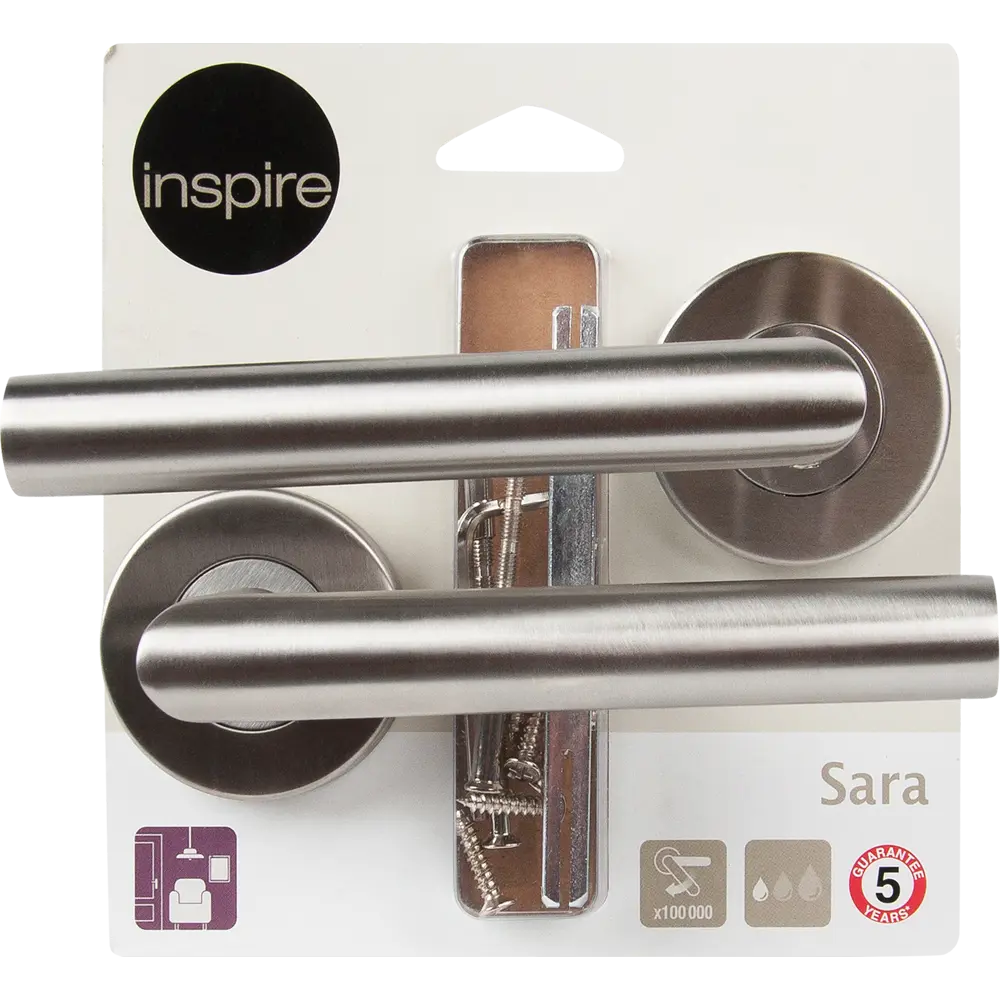 Дверные ручки Inspire Sara без запирания сталь132 мм цвет серебро STLM-2203235 - Вид №4
