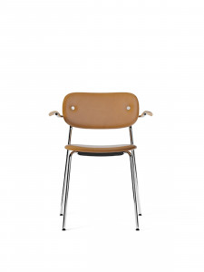 1110004-020300ZZ MENU Обеденный стул, полностью обитый, с подлокотником, Хром Дуб натуральный | Дакар 0250