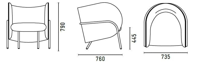 Тканевое кресло с подлокотниками SP01 Royce ARCH-00062870 - Вид №7
