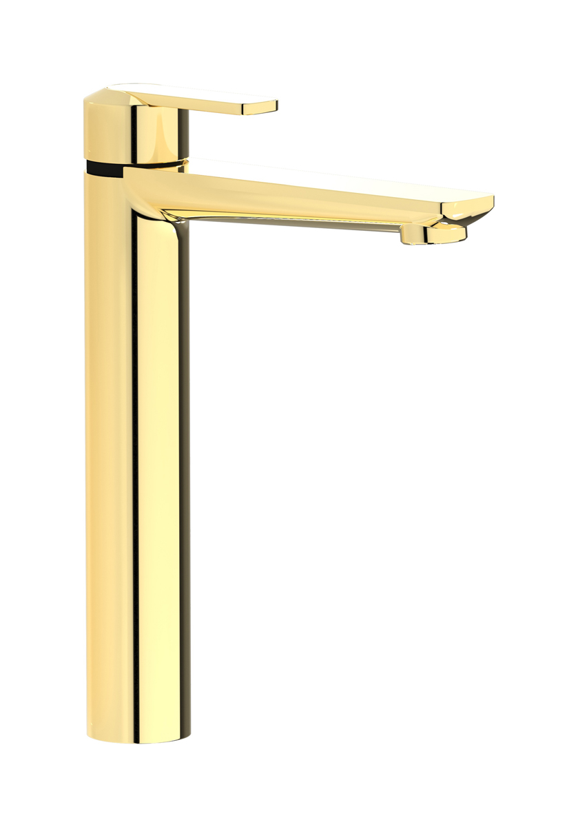 Высокий смеситель для раковины на 1 отверстие в комплекте с донным клапаном WE ARE IB c6202ii Pale Gold C-67