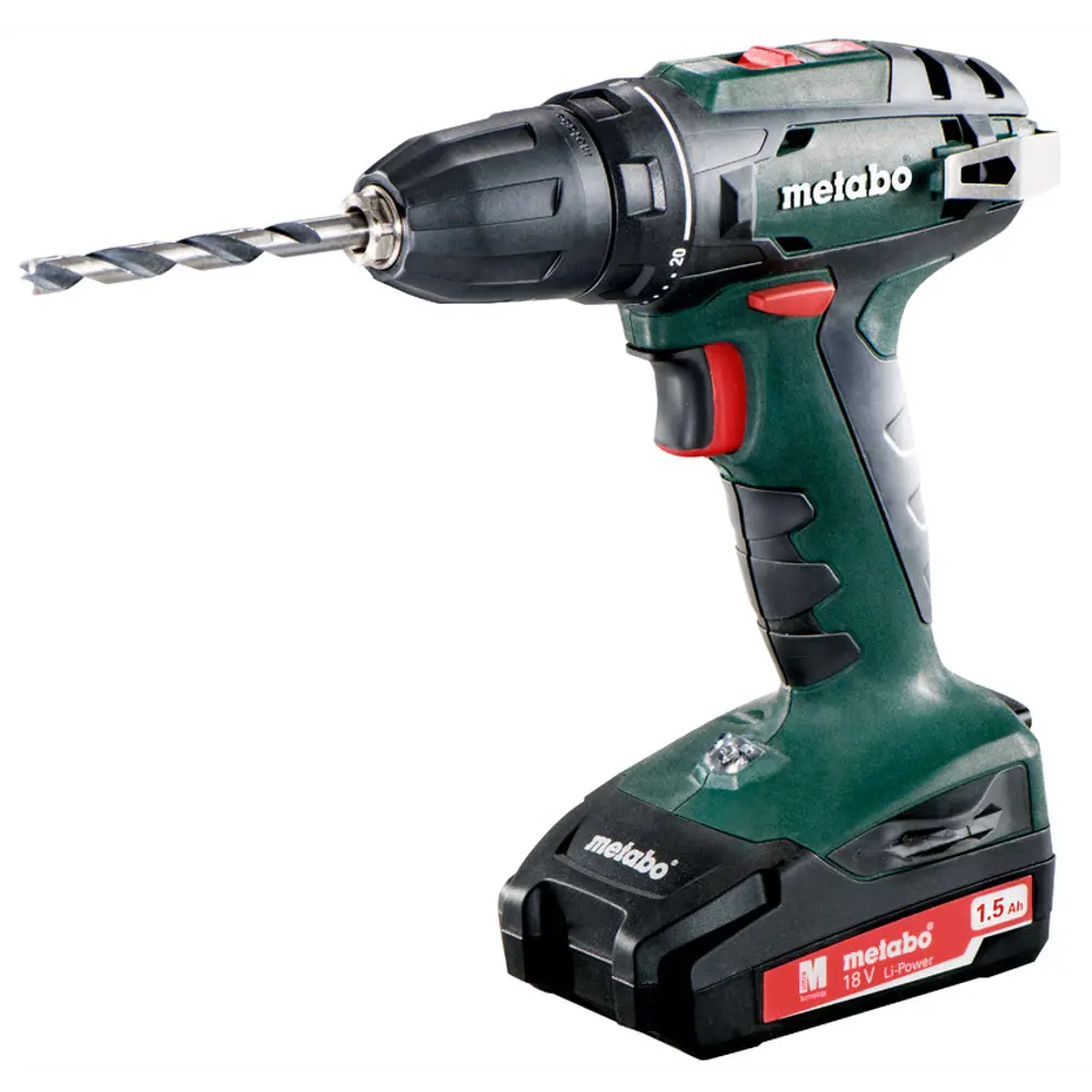 Дрель-шуруповерт аккумуляторная Metabo BS 18 602207950, 18 В Li-ion 2х1.5 Ач STLM-2152209 - Вид №3