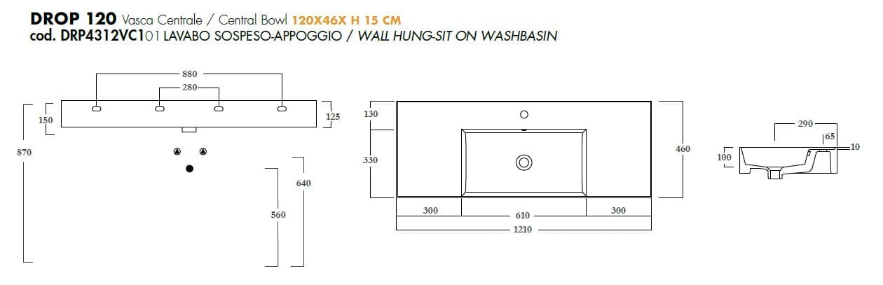 Керамическая одиночная прямоугольная раковина Olympia Ceramica DROP ARCH-00136620 - Вид №17