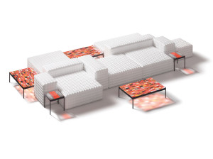 Тканевый модульный съемный садовый диван