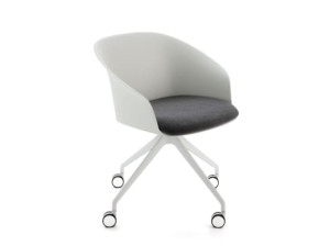 Вращающееся офисное кресло из полипропилена с колесами