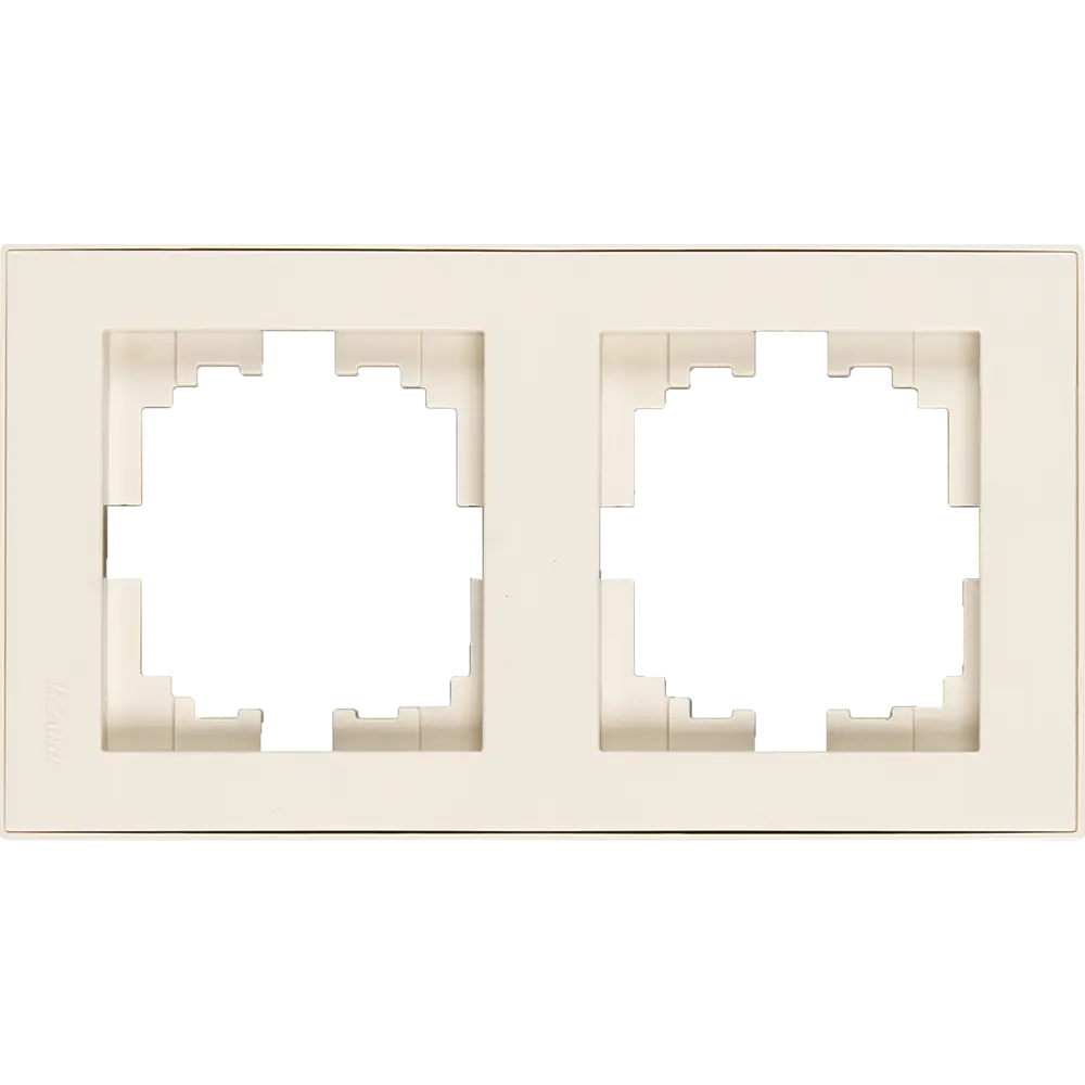 Рамка для розеток и выключателей Lezard Rain 2 поста, цвет бежевый STLM-2210129