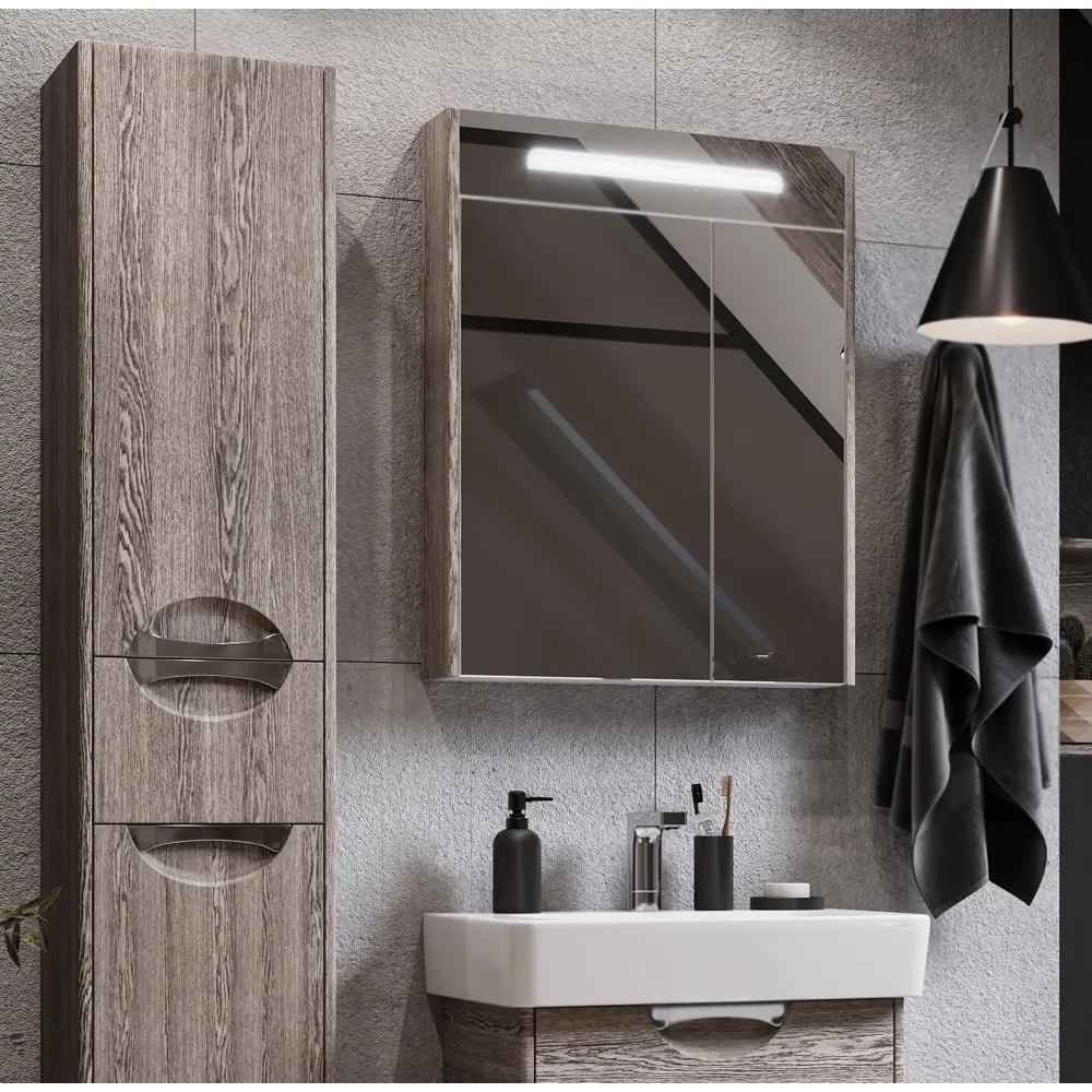 Зеркальный шкаф Aquaton Сильва 60 см, дуб фьорд STLM-2082016