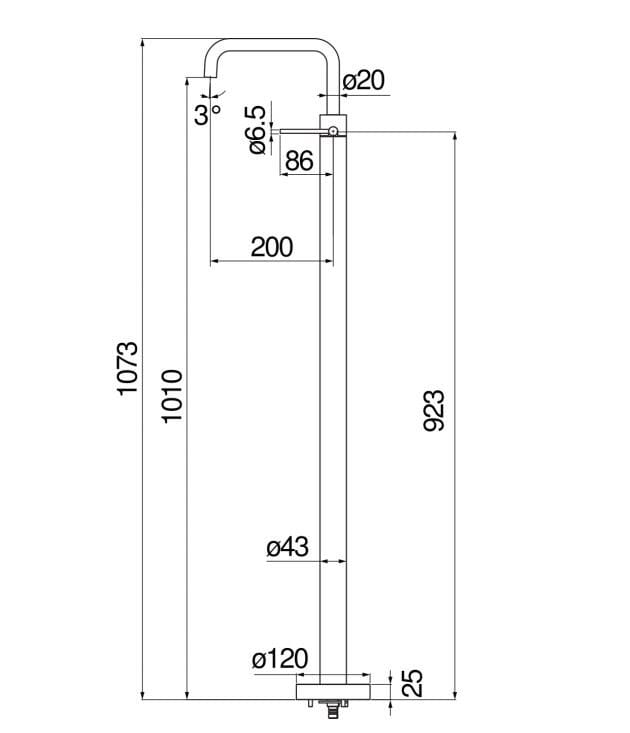Однорычажный напольный смеситель для раковины с аэратором Nobili Velis ARCH-00044402 - Вид №5