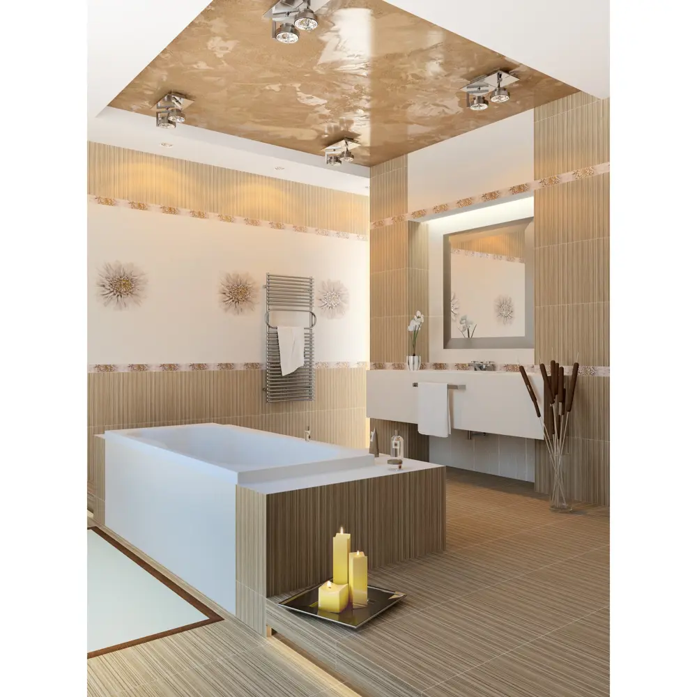Бордюр Golden Tile «Зебрано» 25х6 см цвет бежевый STLM-2051032 - Вид №5