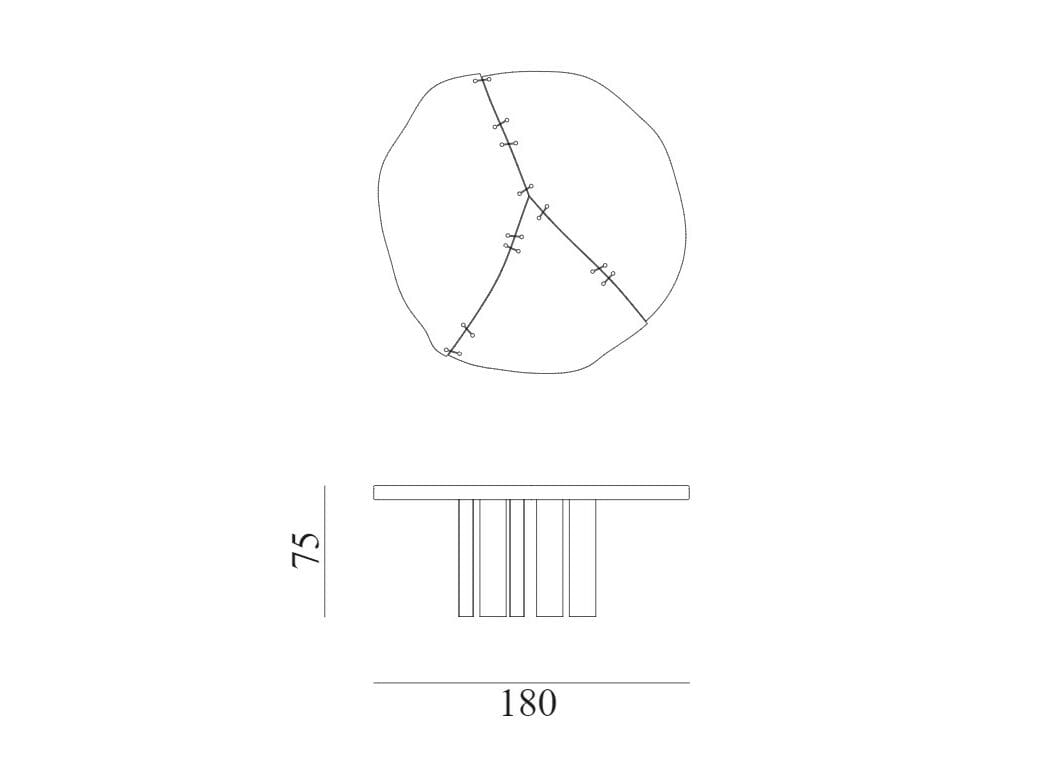 Круглый садовый стол из красного дерева Exteta 10th ARCH-00026692 - Вид №6