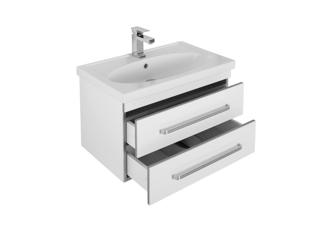 Тумба под раковину Aquanet Сиена 70 белый (подвесной 2 ящика) sun-id-270649 - Вид №3
