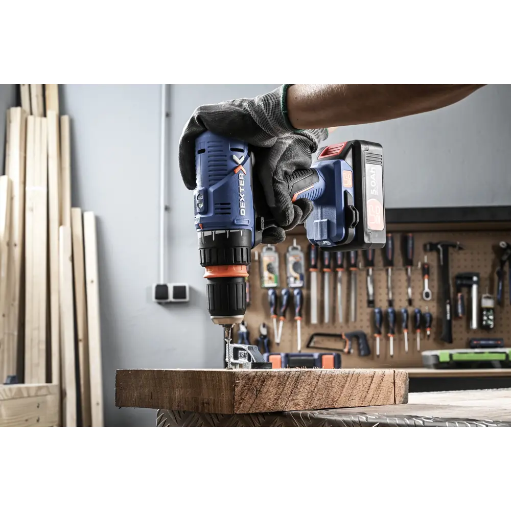 Дрель аккумуляторная Dexter 20VSD2-35RCA.1A, 20 В Li-ion 2.5 Ач STLM-2114127 - Вид №14