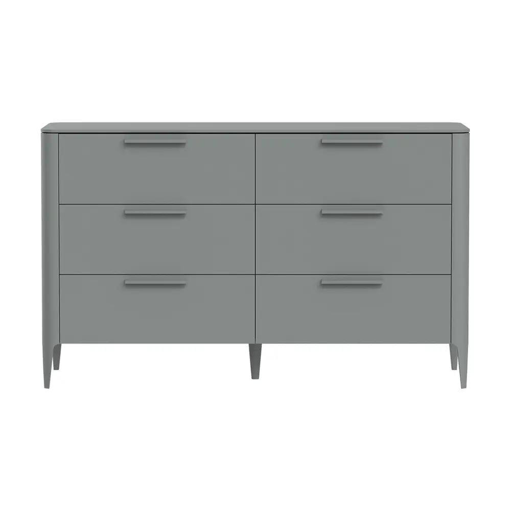 Комод Ellipse furniture Type 6 ящиков 140x51x85 см МДФ цвет серый