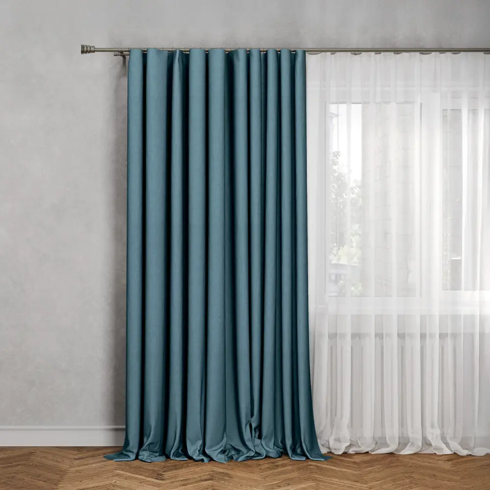 KREAFORTA Sanur - штора блэкаут синяя 200x300 см со скрытыми петлями 89431253 STLM-1584138