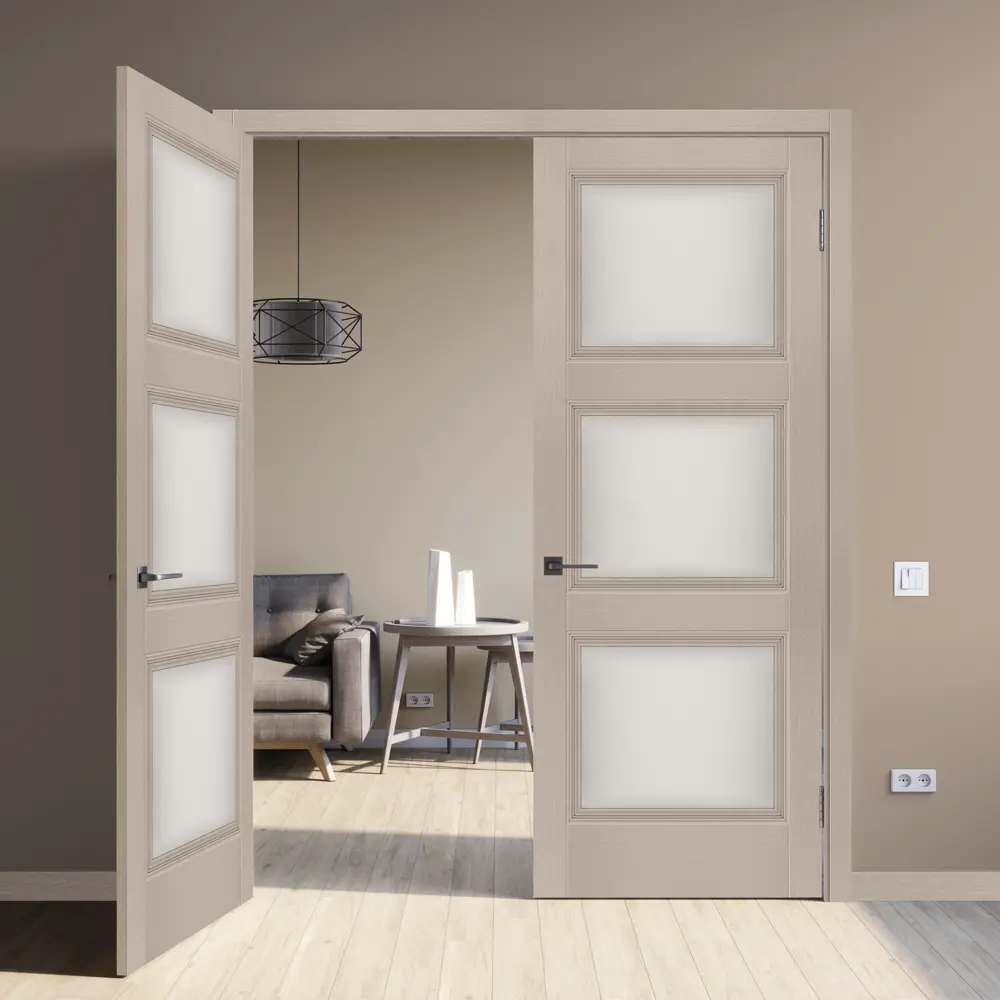 Комплект двери Трилло со стеклом 80x200 см Hardflex цвет ясень элегант без доборов МАРИО РИОЛИ STLM-2142779 - Вид №3