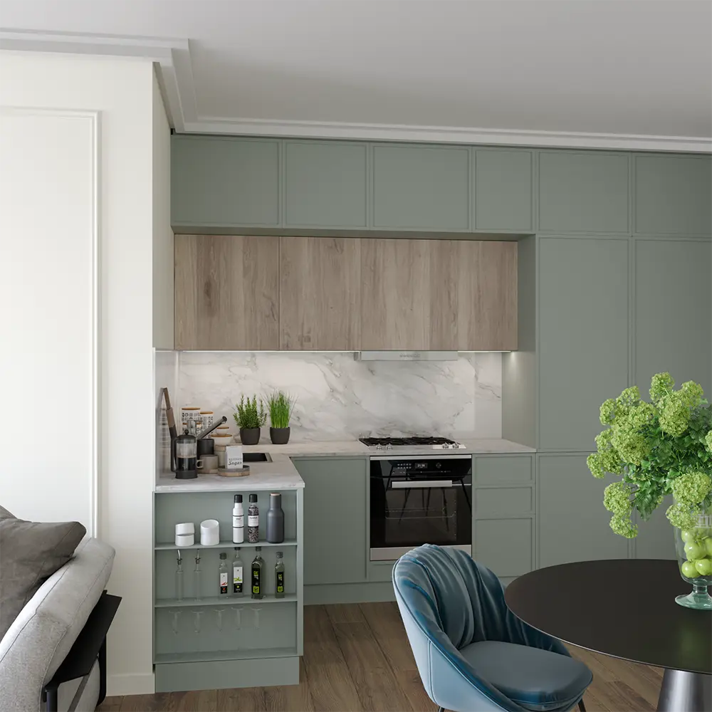 Столешница кухонная Раффиа 100x100x2 см искусственный камень цвет бежевый 89398960 STLM-2071861 Santreyd Раффия - Вид №6