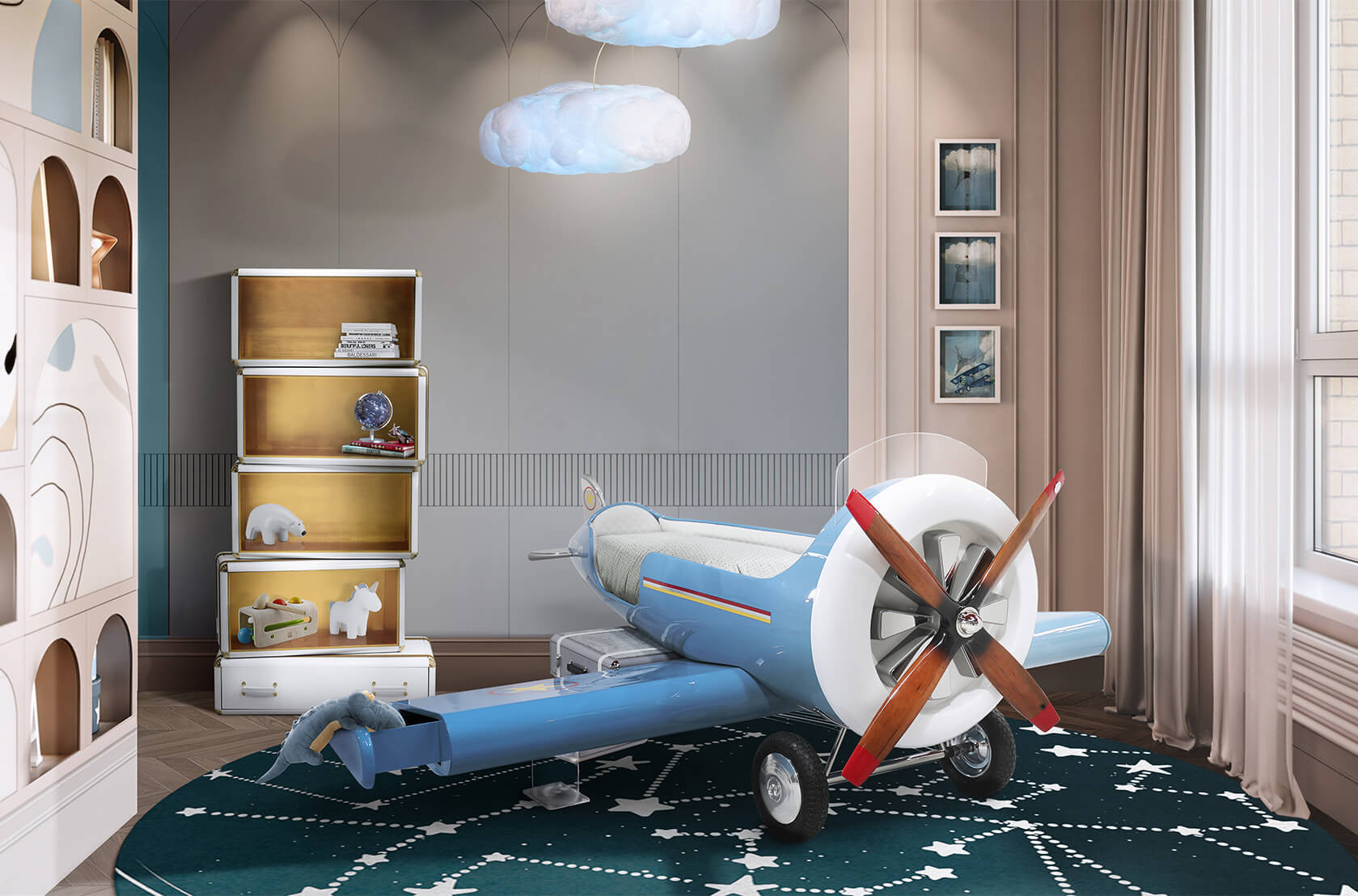 CIST18 Детская кровать самолет Sky One Circu  - Вид №18