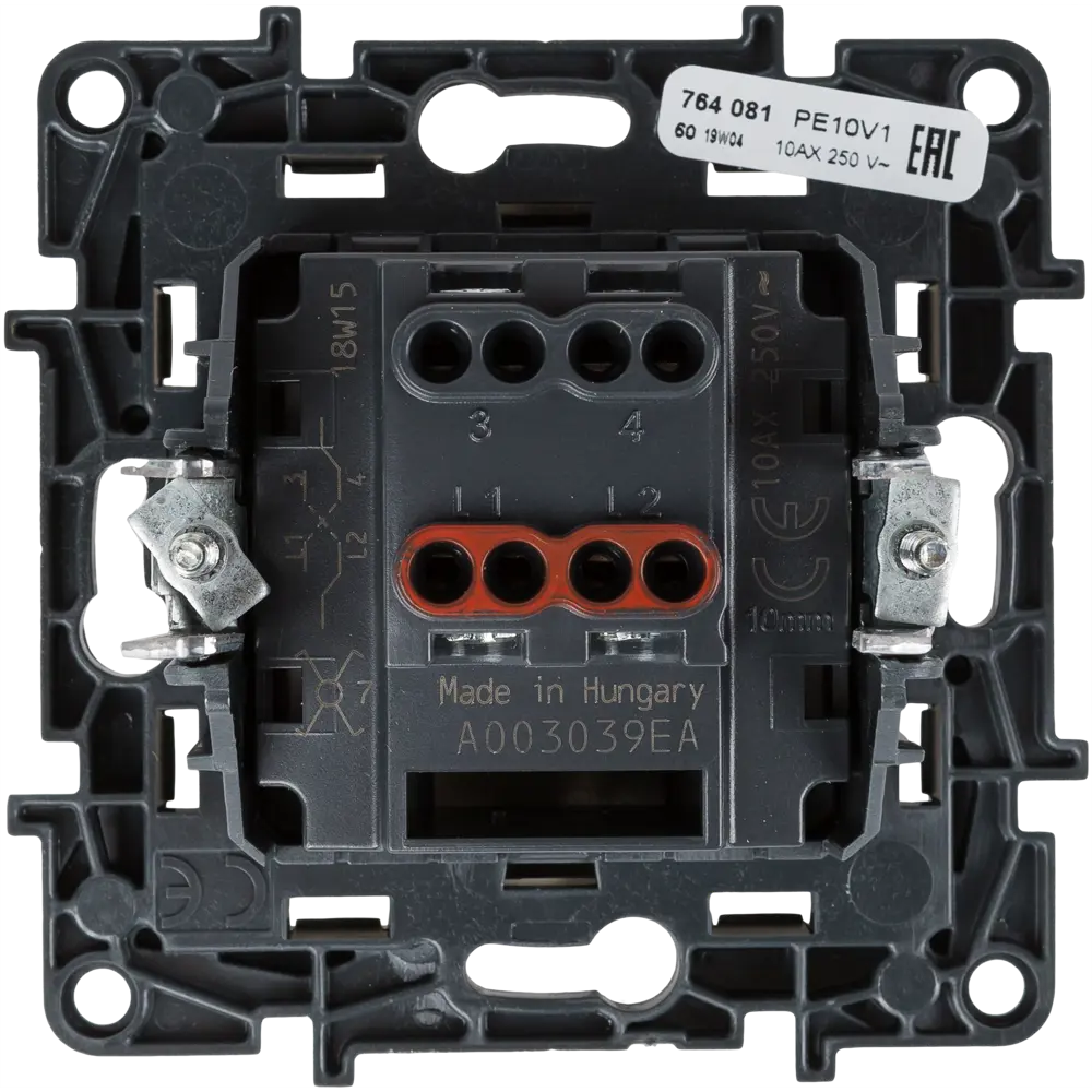 82064697 Переключатель перекрёстный одноклавишный - Legrand Structura - 10АХ 250В винтовые зажимы - слоновая кость STLM-1566641 - Вид №3