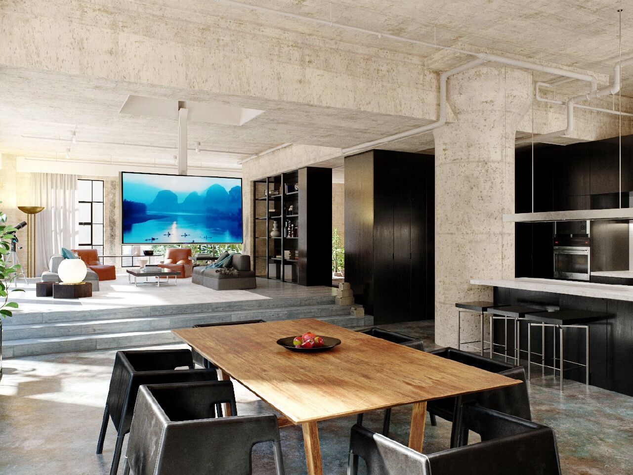 Моторизованное и регулируемое потолочное крепление для телевизора Maior ARCH-00086841 - Вид №5