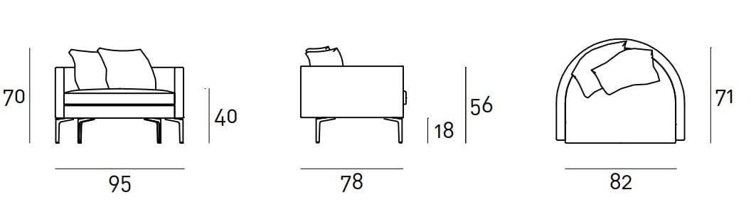 Кресло с подлокотниками Living Divani клан ARCH-00066204 - Вид №6