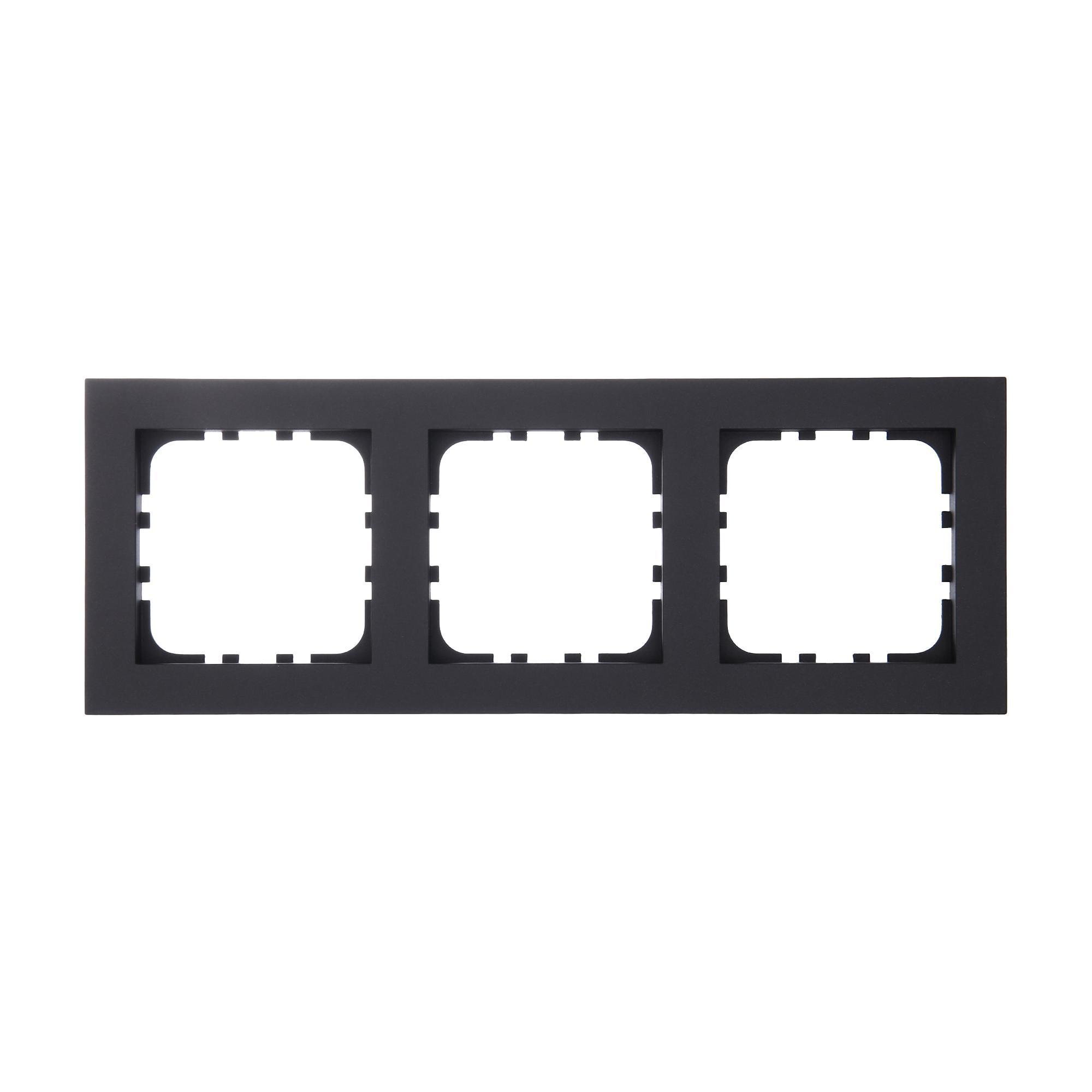 90435015 Рамка для розеток и выключателей LK80 Flat 3 поста цвет черный STLM-0224741 LK STUDIO
