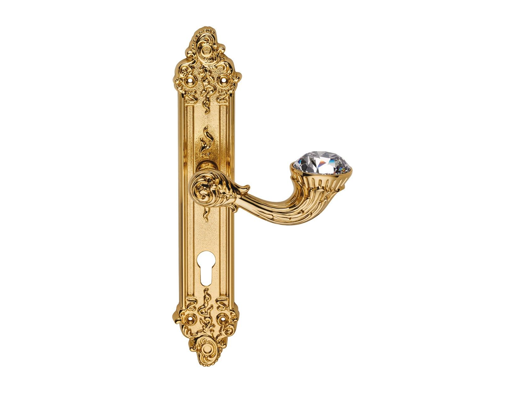 Латунная ручка в стиле Людовика XIV с кристаллами Swarovski® на пластине LINEA CALI' Brilliant Diamond ARCH-00150150