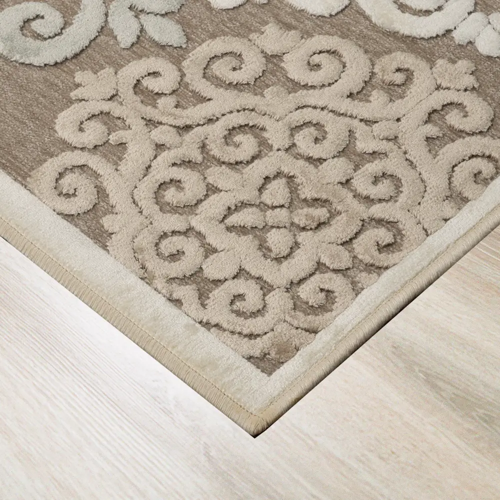 Ковер вискоза Genova 001-655590 100х140 см цвет бежевый RAGOLLE STLM-2083187 - Вид №1