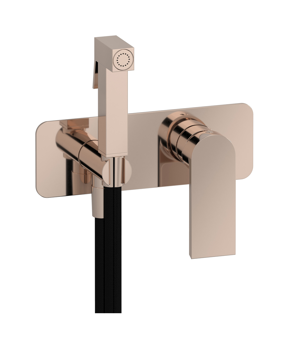 Внешние части гигенического душа со смесителем. WE ARE IB k3706rs Rose Gold K3