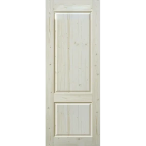 Дверь межкомнатная глухая 2 филенки 90x200 см без покрытия цвет натуральный без замка, без петель