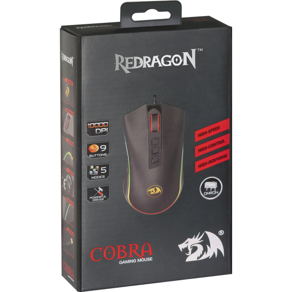75054 проводная игровая мышь cobra rgb,9 кнопок,10000 dpi Redragon Santreyd  - Вид №4