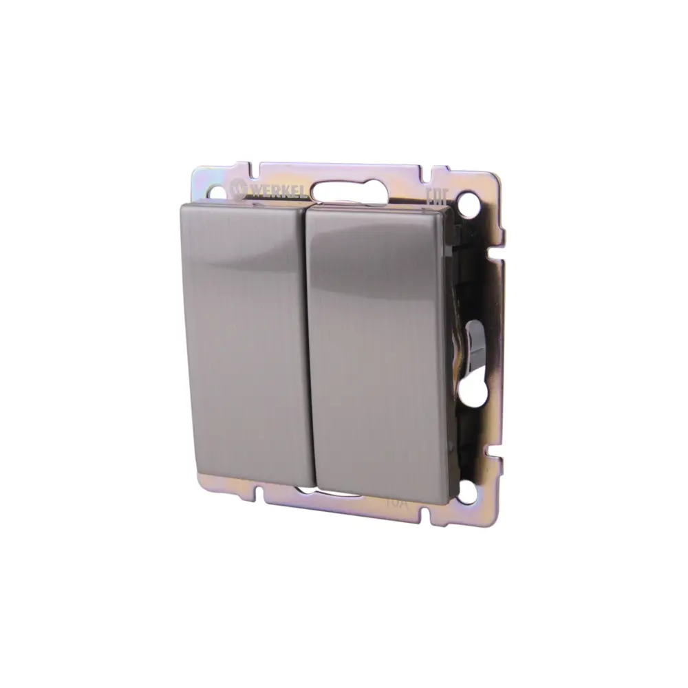 Выключатель Werkel 2 клавиши цвет глянцевый никель нет STLM-2210566 - Вид №1