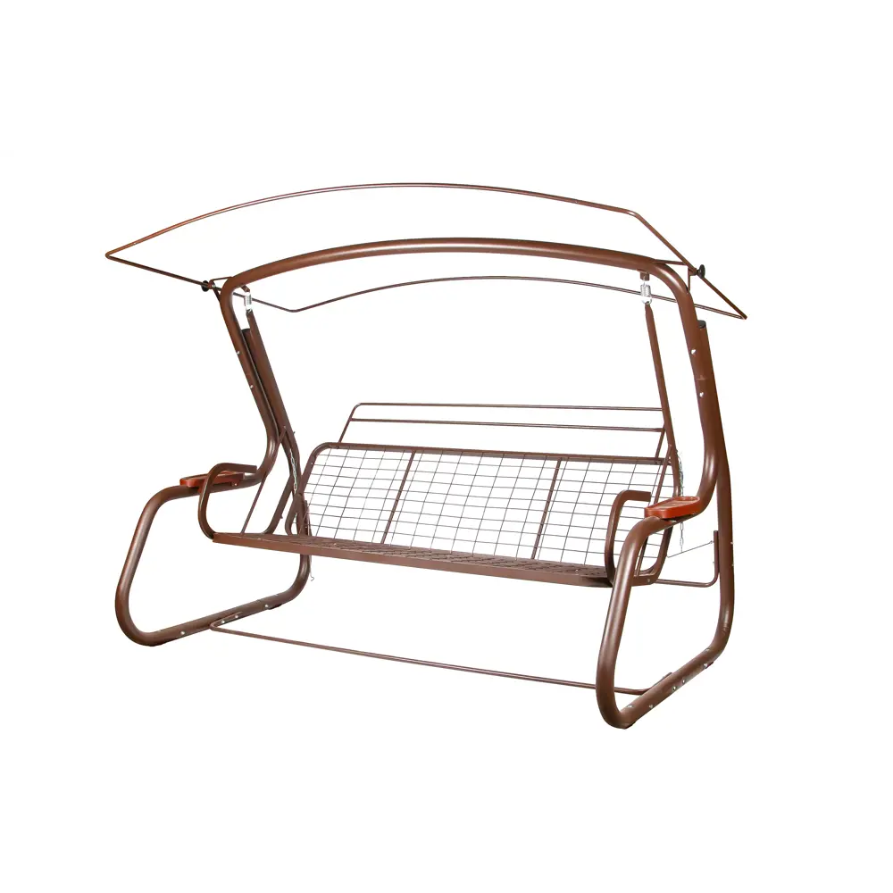 Качели садовые Амстердам 4-х местные до 400 кг коричневый/серый Zalger Garden STLM-2111492 - Вид №4