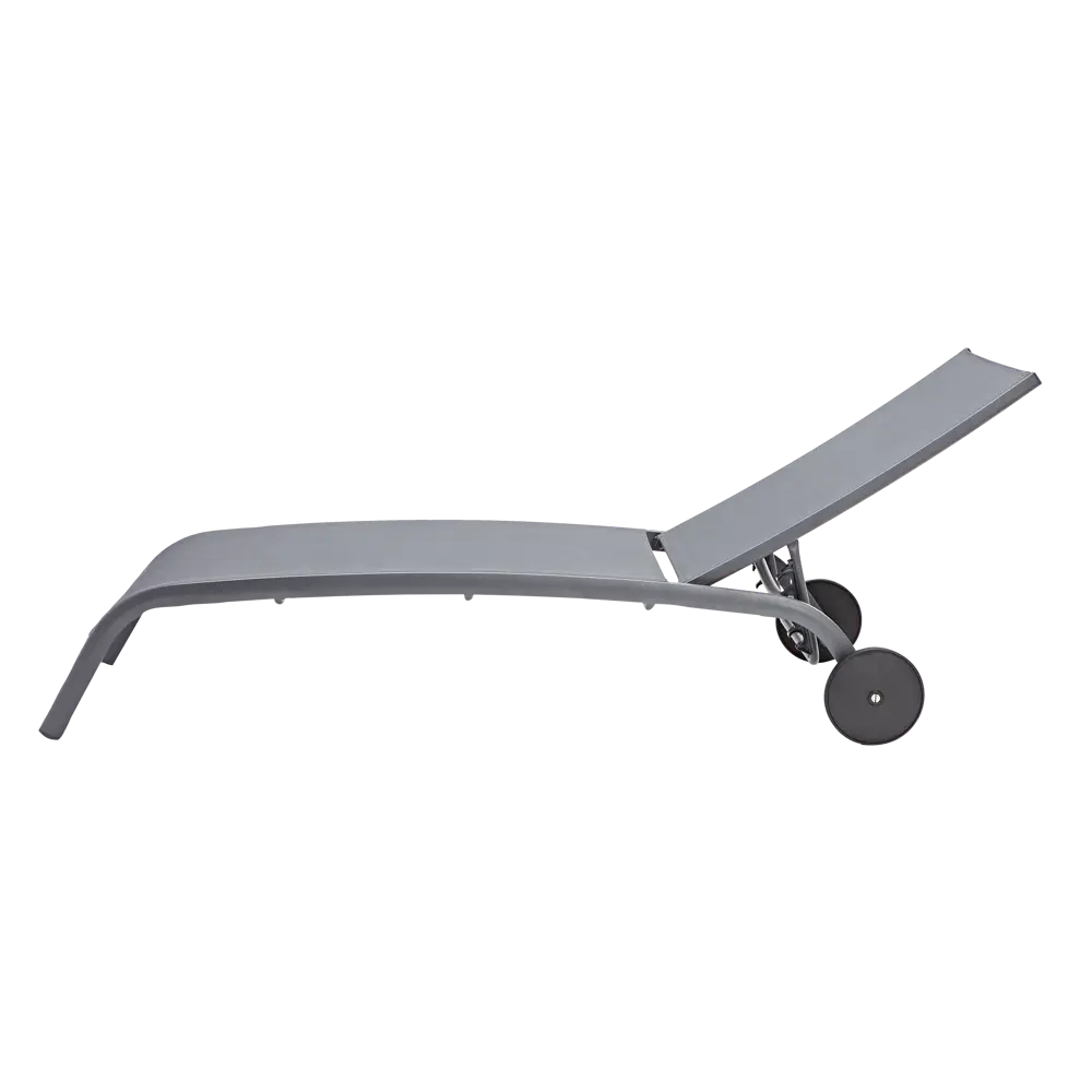 Шезлонг с колесами Naterial Lyra 207х63 см алюминий/ текстиль темно-серый STLM-2005957 - Вид №2