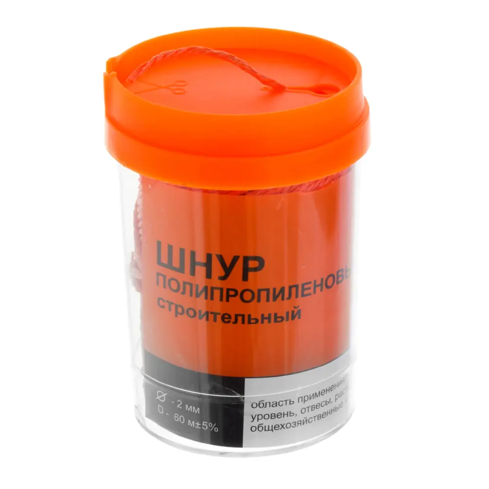 Шнур строительный 2 мм, 60м, оранжевый OMAX STLM-2147785 - Вид №1