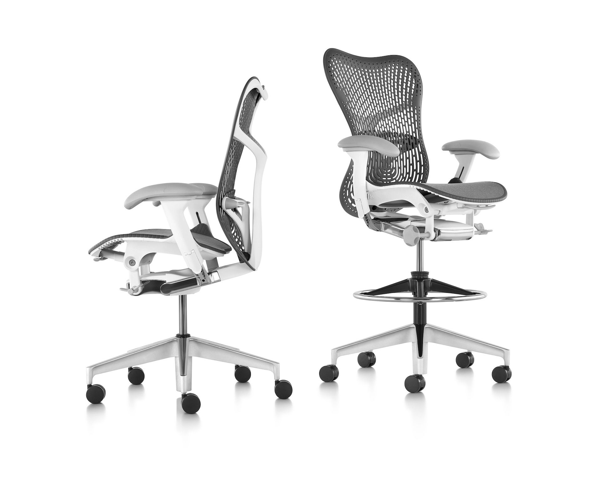 Бабочка ткань поворотный эргономичный офисный стул Herman Miller Mirra 2 ARCH-00007756 - Вид №3