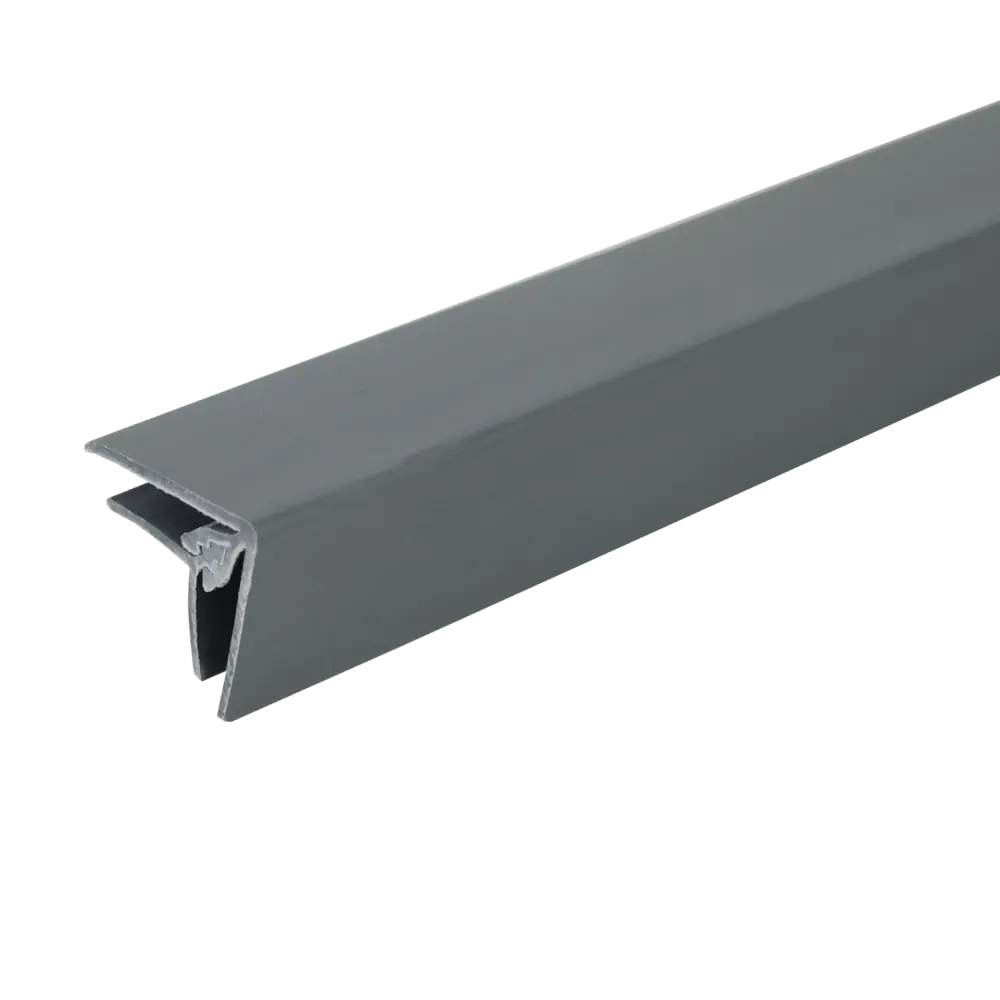 Профиль угловой KREAFORTA ПВХ темно-серый 20x2700 мм для панелей 4 мм STLM-2098373