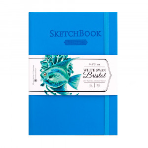 401431 Скетчбук для графики и маркеров Bristol Touch 180 г/м2 А5 14.8 х 21 см твердый переплет 50 л. голубой Малевичъ