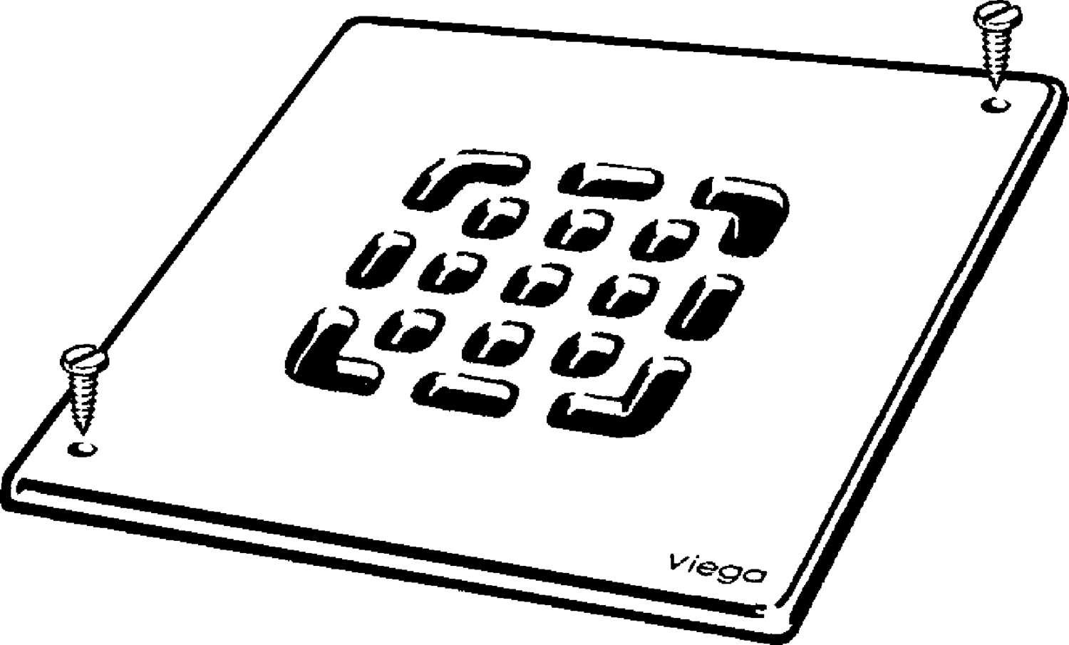 Канализационная арматура  Решетки  Квадратная форма  143x143 мм VIEGA 564 957 Модель 4933.9 Santreyd  - Вид №1