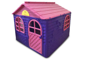 16842289 Игровой домик с карнизами и шторками фиолетово-розовый, 129х129 см KG025500/1 Doloni