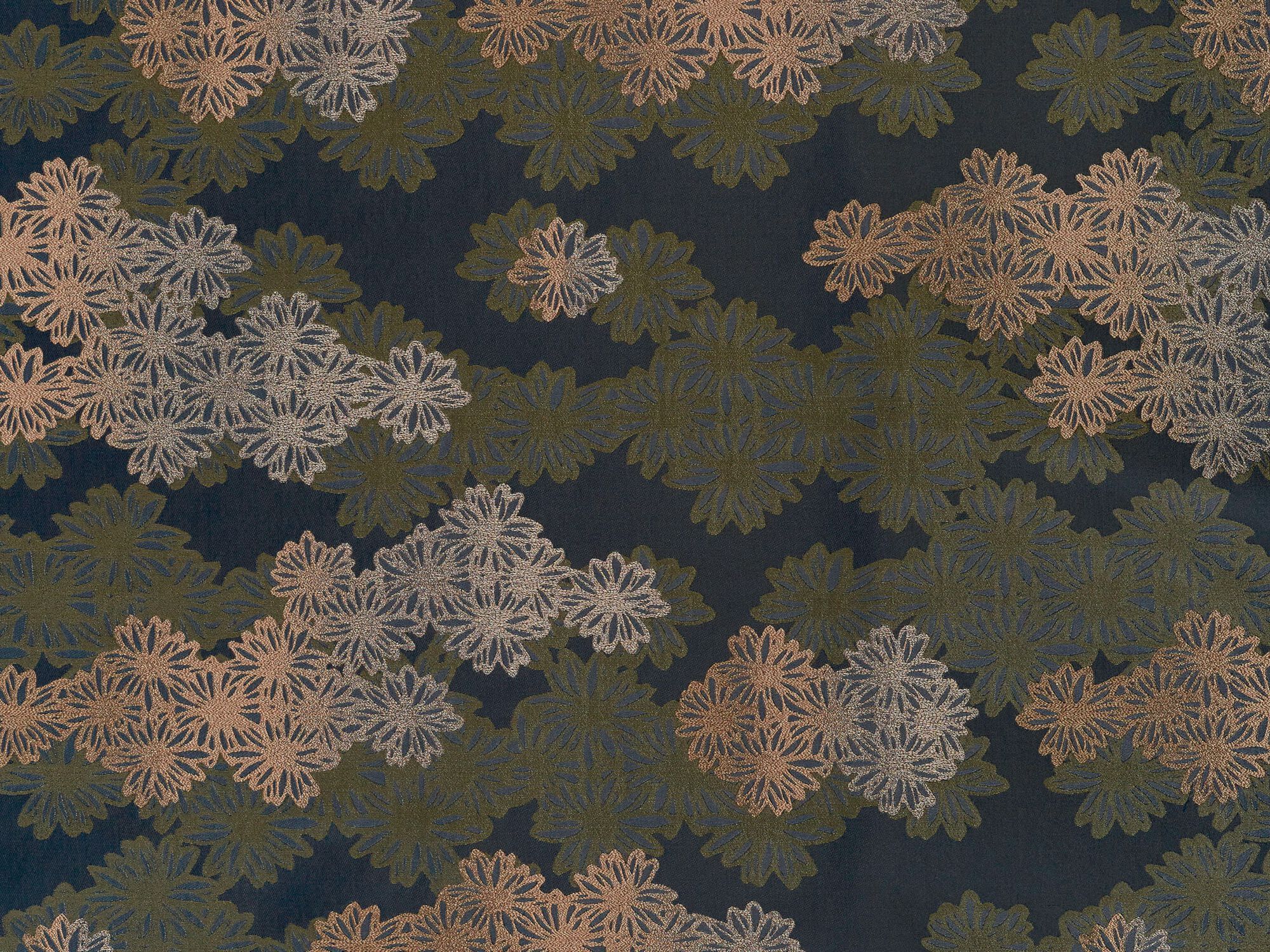 Жаккардовая ткань с цветочным рисунком K-3 Shogun Blue ARCH-00134466