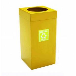 1867 ARI METAL Урна для сортировки мусора из нержавеющей стали , желтая порошковая окраска, обьем 54 л. Желтая, порошковая окраска