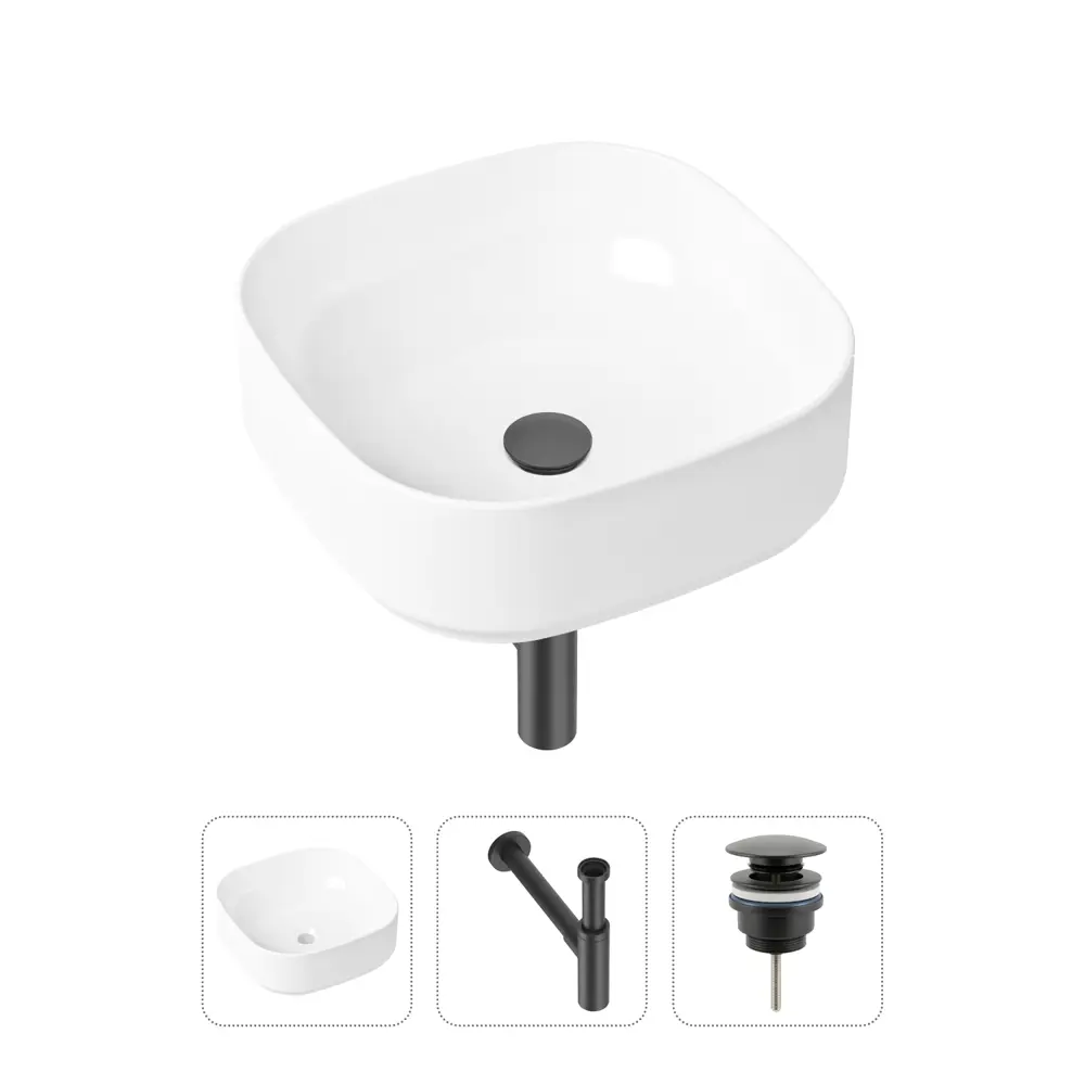 Накладная раковина Lavinia Boho Bathroom Sink Slim 21520254 фарфор 40 см с донным клапаном и металлическим сифоном